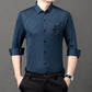 Camisa de manga larga elástica y resistente a las arrugas para hombre