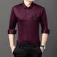 Camisa de manga larga elástica y resistente a las arrugas para hombre