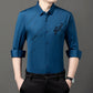 Camisa de manga larga elástica y resistente a las arrugas para hombre