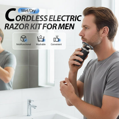Wet/Dry Cordless Electric Razor Kit for Men