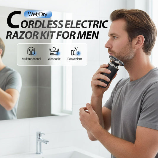 Wet/Dry Cordless Electric Razor Kit for Men