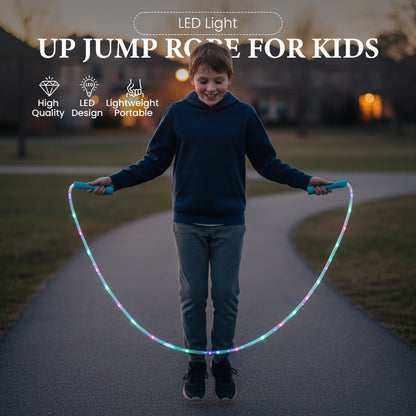 🏃‍♀️🌈 Cuerda de Saltar con Luz LED – Ejercicio Divertido para Niños y Niñas