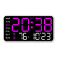 Grande horloge murale numérique avec affichage LED, dateur et thermomètre, cadeau idéal pour les personnes âgées, décoration pour le salon et la chambre à coucher