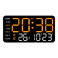 Grande horloge murale numérique avec affichage LED, dateur et thermomètre, cadeau idéal pour les personnes âgées, décoration pour le salon et la chambre à coucher