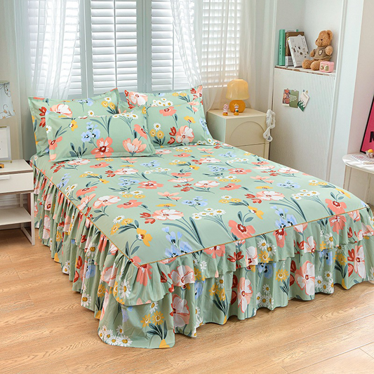 ¡¡📢📢 OFERTA DEL 60% DE DESCUENTO!! ⏰ Juego de 3 Piezas de Falda de Cama con Volantes 🛏️