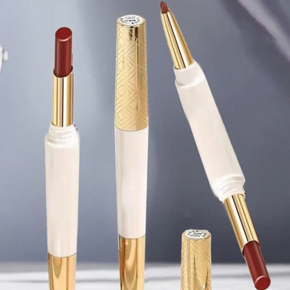 Lápiz labial y delineador de labios 2 en 1 resistente al agua