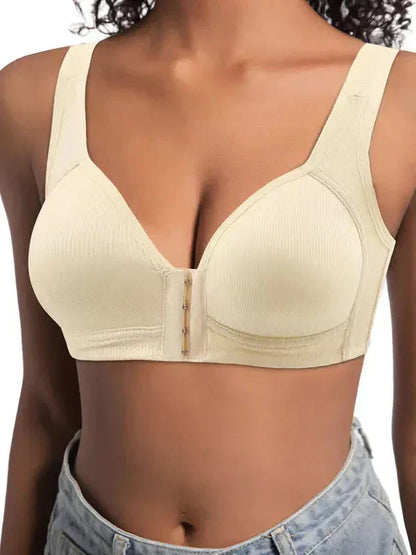 👙 ¡50% DE DESCUENTO AHORA! 💪 Sujetador push-up con cierre frontal ajustable – Sin aros, sin costuras y con soporte lateral – Conjunto de 4 piezas para uso diario ✨