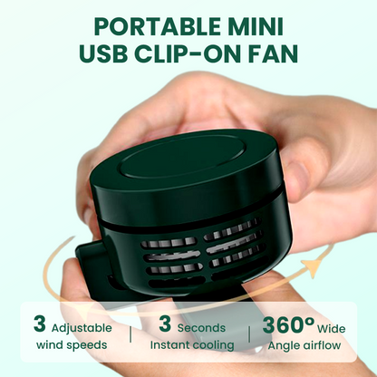 Mini ventilador portátil con clip USB