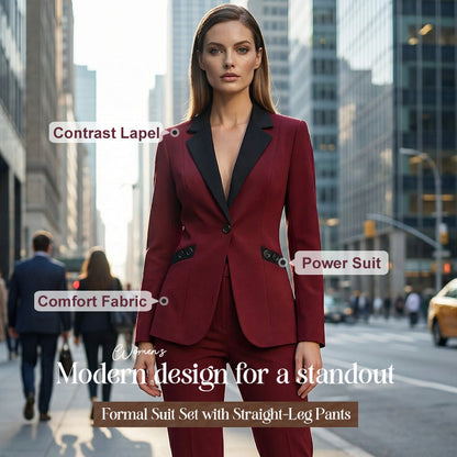 Conjunto de traje formal moderno con pantalón recto