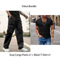 Pantalones cargo rectos con múltiples bolsillos para hombr