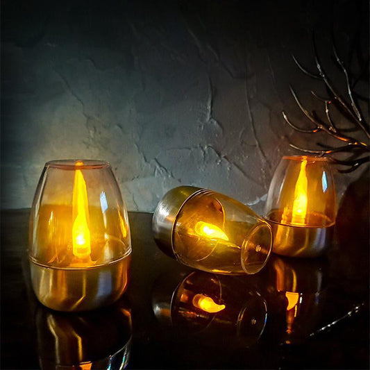6Pack Velas solares para exteriores sin llama con efecto parpadeante IP65 Lámpara de mesa impermeable Velas LED con sensor crepuscular para linternas, jardines, acampadas, fiestas y decoración del hogar Color cálido