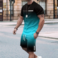 🏖️ ¡Estilo especial de verano! 😎 Conjunto de camiseta y shorts con degradado para hombre