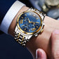 Reloj de cuarzo multifunción informal y de moda para hombre