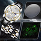 Reloj de cuarzo multifunción informal y de moda para hombre
