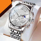 Reloj de cuarzo multifunción informal y de moda para hombre