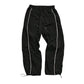 Pantalón retro de pierna ancha con raya lateral