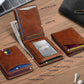 Cartera delgada plegable para hombre con bloqueo RFID.