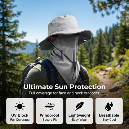 Gorra de pescador transpirable con mascarilla desmontable