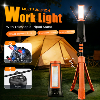 Lámpara de trabajo LED multifunción con trípode telescópico