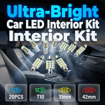 Juego de 20 luces LED universales para el interior del coch