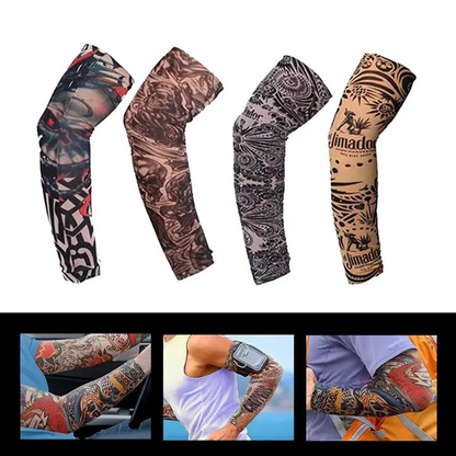 Mangas de brazo de tatuaje realistas para protección solar