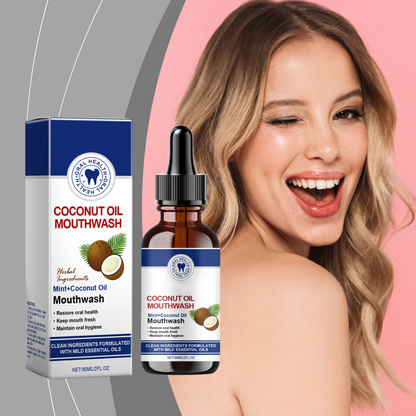 Enjuague bucal concentrado con aceite natural de coco y menta