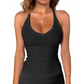 Camiseta con cuello en V de mujer