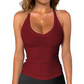 Camiseta con cuello en V de mujer