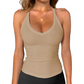 Camiseta con cuello en V de mujer