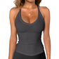 Camiseta con cuello en V de mujer