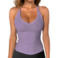 Camiseta con cuello en V de mujer