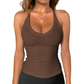 Camiseta con cuello en V de mujer