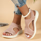 Bequeme atmungsaktive flache Sandalen mit offener Zehe für Damen im Sommer