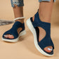 Bequeme atmungsaktive flache Sandalen mit offener Zehe für Damen im Sommer