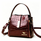 👜 ¡50% de descuento por tiempo limitado! Bolso brillante con estampado de cocodrilo y detalles dorados