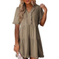 Women's Ruffle Trim V-Neck Tiered Dress