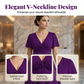 👗 ¡50% DE DESCUENTO AHORA! 🌸 Elegante vestido con escote en V y detalle retorcido en la parte delantera, con bolsillos. Cintura fruncida favorecedora, transpirable y fluido. Perfecto para el trabajo, bodas o citas. Elegante y funcional. 💃