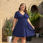 👗 ¡50% DE DESCUENTO AHORA! 🌸 Elegante vestido con escote en V y detalle retorcido en la parte delantera, con bolsillos. Cintura fruncida favorecedora, transpirable y fluido. Perfecto para el trabajo, bodas o citas. Elegante y funcional. 💃