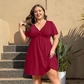 👗 ¡50% DE DESCUENTO AHORA! 🌸 Elegante vestido con escote en V y detalle retorcido en la parte delantera, con bolsillos. Cintura fruncida favorecedora, transpirable y fluido. Perfecto para el trabajo, bodas o citas. Elegante y funcional. 💃