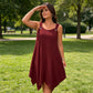 Vestido sin mangas de mujer con doblado asimétrico