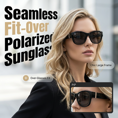 Gafas de sol de mujer con montura grande para usar sobre gafas graduadas