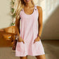 Vestido tipo mono sin mangas de estilo informal para mujer, a rayas y con tirantes ajustable