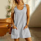 Vestido tipo mono sin mangas de estilo informal para mujer, a rayas y con tirantes ajustable