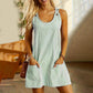 Vestido tipo mono sin mangas de estilo informal para mujer, a rayas y con tirantes ajustable