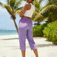 Pantalones capri de cuadros para mujer, ideales para el verano