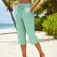 Pantalones capri de cuadros para mujer, ideales para el verano