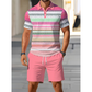 Conjunto de dos piezas para hombre: camisa y pantalón corto.
