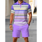 Conjunto de dos piezas para hombre: camisa y pantalón corto.