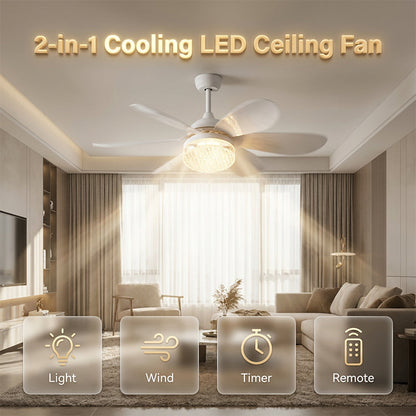 Ventilador de techo LED 2 en 1 con función de refrigeración.