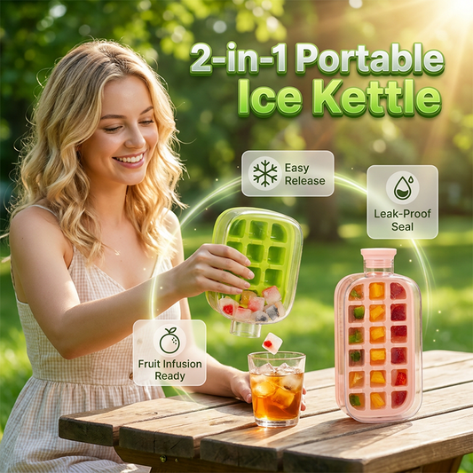 Botella de agua con máquina para hacer cubitos de hielo 2 en